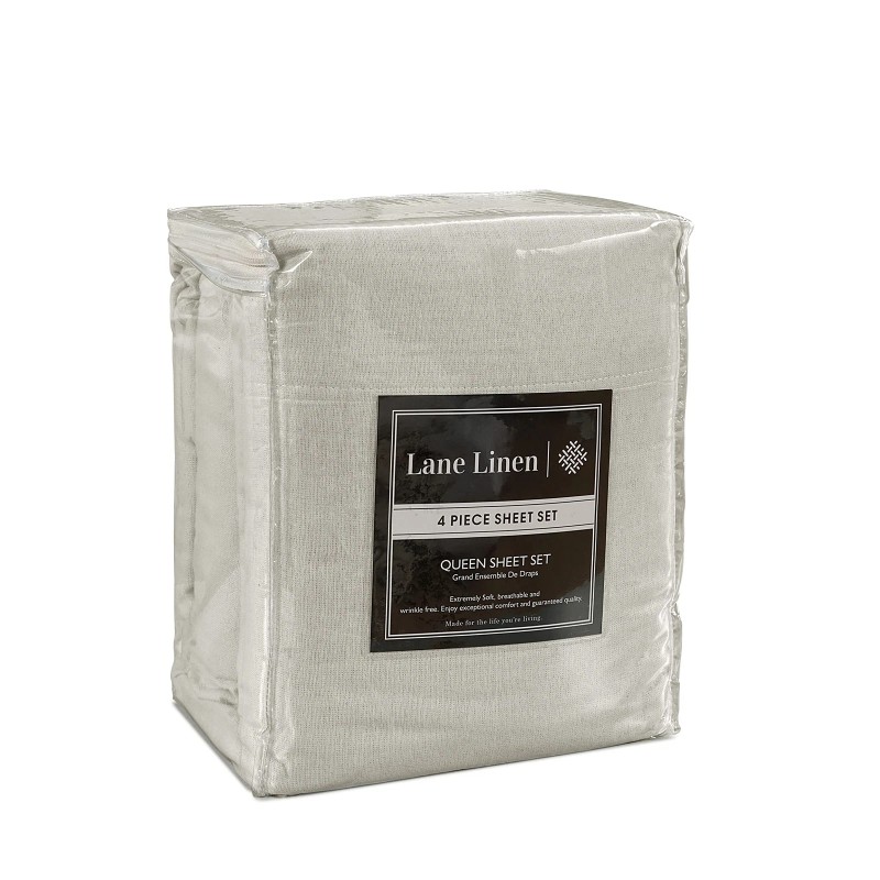 LANE LINEN 100% Cotton Flannel Sheets Set - King Flannel