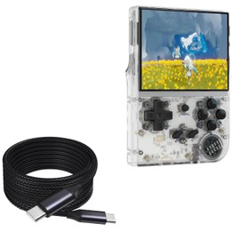 BoxWave Cable Compatible with Cintwor RG35XX Pocket Retro Handheld Console (3.5 in) - DirectSync PD Cable (10ft) - USB-C to USB-C (100W), Long Type C Braided Nylon Alloy Fast Charge - Jet Black