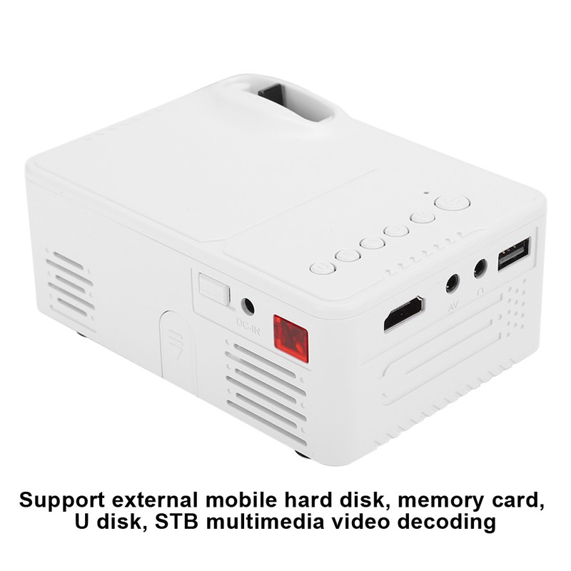 814 Mini Poratble Projector White Housedhold Projector 1080P Support for