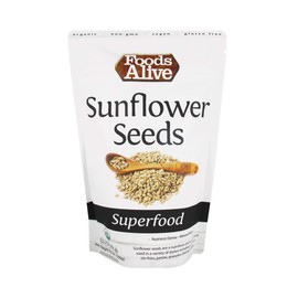 Foods Alive Sunflower Seeds - Organic, Gluten-Free, Vegan, Raw, Crunchy Source of Protein and Fiber, Perfect for Salad, Granola, Trail Mix or Baked Goods, 12oz