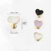 YOUYOUULU 4Pcs Golden-Brass-Heart-Drawer-Knobs, White-Crystal-Cabinet-Knobs, Gold-Copper-Furniture-Cupboard-Dresser-Handles (White Crystal)