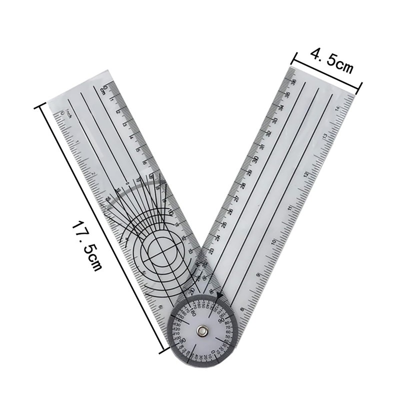 LUYING Goniometer, Angle Meter, Multi-Ruler, Angle Spine Ruler, 360 Degree