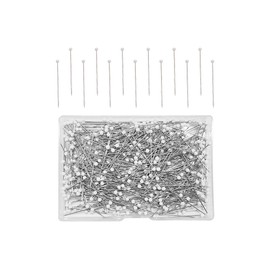 500 PCS Sewing Pins, Ball Glass Head Pins, 1.5 inch Straight Pins, Ball Head Quilting Pins, Straight Pin for Fabric, Quilting Pins for Fabric, Quilting Pins for Dressmaker (White)