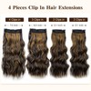 DOULIKE Clip In Hair Extensions 22 Inch Wavy 4PCs Heat