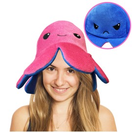 Octopus Hat. Two-Sided Reversible Hat that Show Your Mood. Cute Event Party Costume Headwear. Pink & Blue.