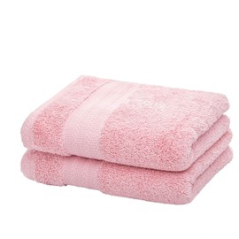 Luxury Home & Hotel & Spa Cotton Towels Thick and Absorbent Hand & Bath Towel (Hand Towel x2, Pink)