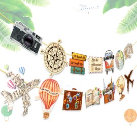 Vintage Adventure Awaits Banner Travel Party Supplies Adventure Begin Garland for Birthday Graduation Retirement Farewell Going Away Bachelorette Party Decor Supplies