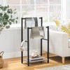 HOOBRO Freestanding Towel Rack, 2 Tier Blanket Ladder Holder for