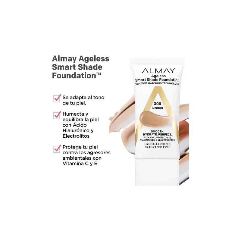 Base de maquillaje líquido Almay Smart Shade Ageless Foundation Tono: