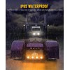 Partsam 4x 4 Inch Round Amber White Strobe Lights Dual