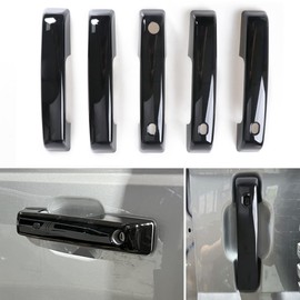sukemichi Door Handle Covers Trim Rear Door Tailgate Cover for Ford Bronco Accessories 2021 2022 2023 2024 4 Door - Black, with Smart Hole