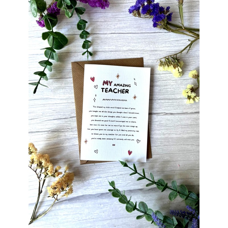 The Little Gem Company - Handmade Teacher Childminder Thank You