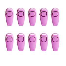 tooloflife Dog Clicker Training Clicker Dog Whistle Clicker 2 in 1 Training Tool Pink 10pcs
