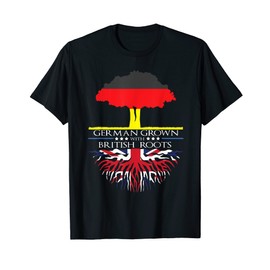 German Grown British Roots Germany Britain UK Born Flag T-Shirt