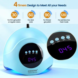 U V LED Nail Lamp Blue Gel Polish Nail Dryer with Smart Auto Sensor 4 Timing Modes Fast Curing Suitable for Home and Salon