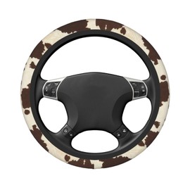 Cow Print Vintage Steering Wheel Cover for Women Men Girls Car Accessories Decor Anti-Slip Neoprene Auto Steering Wheel Covers Protector Universal 15 Inch