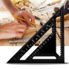 BE-TOOL Measuring Ruler 12 Inch Aluminum Alloy Triangle Ruler Protractor