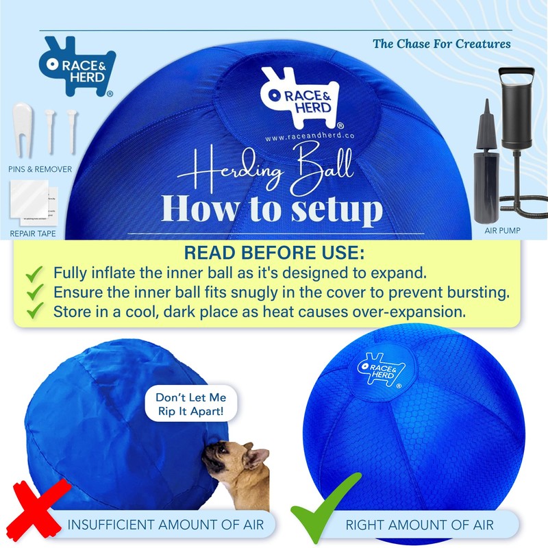 Race&Herd 18'' Original Herding Ball for Dogs, Giant Herding Ball