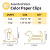 Luggspa 80 Pcs Gold Dog Creative Metal Paper Clips -