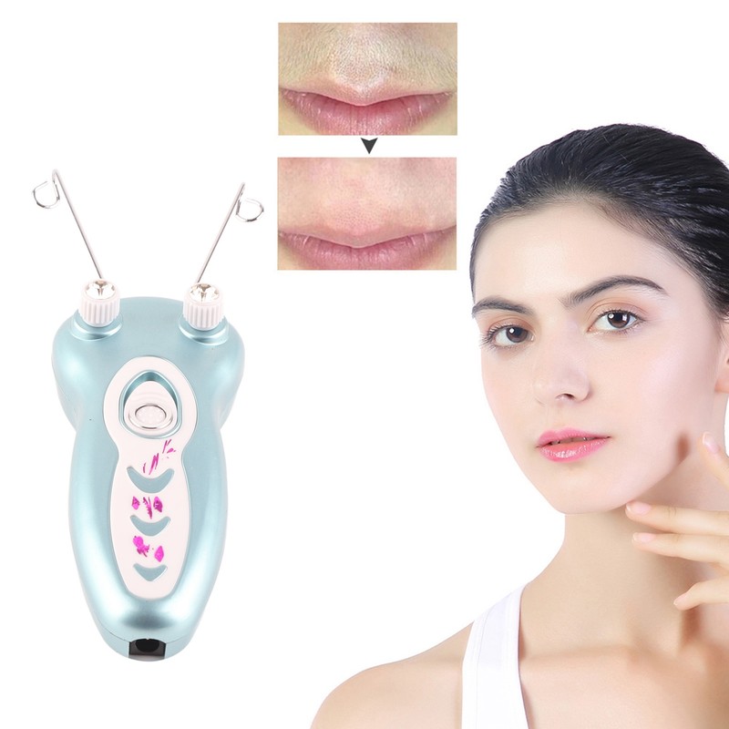 Electric Facial Cotton Threading Epilator Rechargeable Cordless LED Lighting Threading