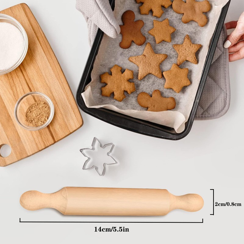 Lilanjumo 18 PCS Small Rolling Pin,Rolling Pin,Clay Rolling Pin,Small Wooden