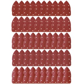 Bates- Mouse Detail Sander Sandpaper, 100 pcs, 40/80/120/180/240 Grits, Red Sanding Pads, Mouse Sander Pads, Sandpaper Assortment, Mouse Sandpaper, Mouse Sander Sandpaper, Palm Sander Sandpaper
