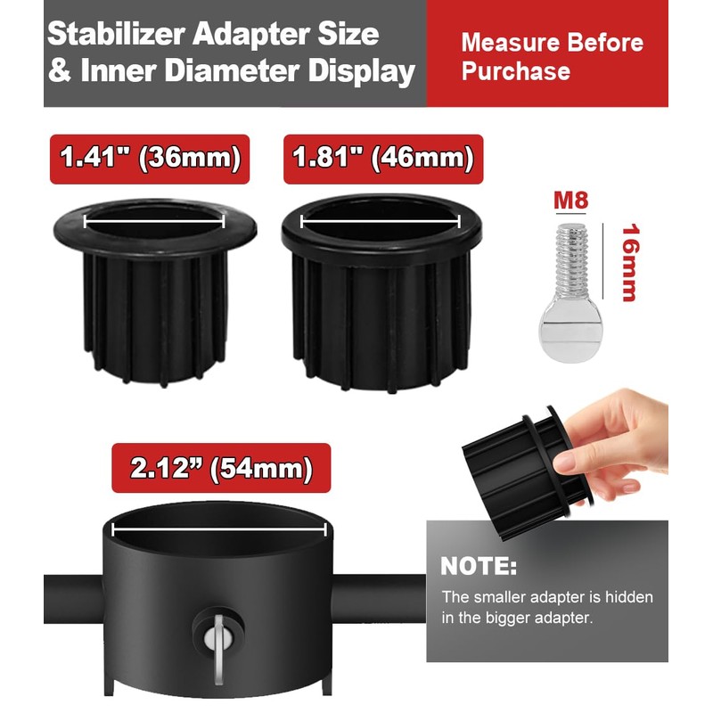 Garbuildman Pole Stabilizer Stand Applies to 1.41"/1.81”/2.12” Poles with 2