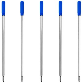 4.5 Inch Pen Blue Ink Refill, Medium 1.0mm Point, Replaceable Ballpoint Pen Refill, Pack of 5