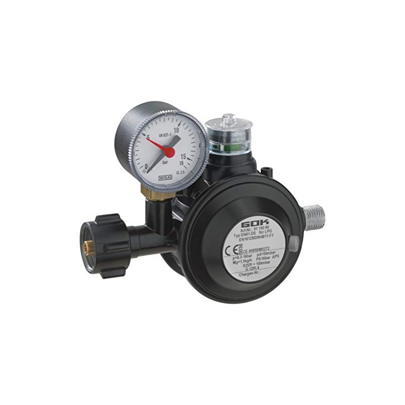 GOK Low Pressure Regulator with Pressure Gauge KLF x G1/4