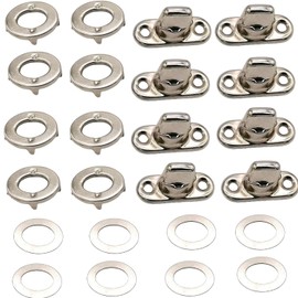 LiJuanWang Twist Lock 8 Pieces for Oval Eyelets, Oval Eyelets Lock for Bags, Purse, Leather, Handbag, Bag, Leather Goods, Accessories (Silver)