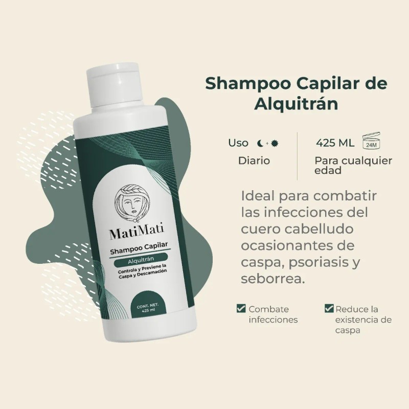 Shampoo Anticaspa Con Alquitrán 425ml Psoriasis Matimati