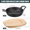 Sliner 4 Sets Mini Cast Iron Skillet Small Cast Iron