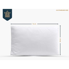 BAANI BEDDING Zipped Pillow Protectors Pack of 4-100% Cotton Satin Stripped Pillow Cases - Breathable & Hypoallergenic Pillow Covers, Premium Quality UK Standard Size 48x74 CM (Pack of 4)