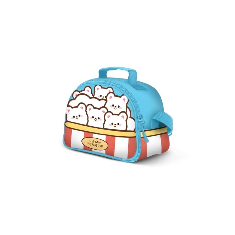 Oh My Pop! Popcorn-Thermal Lunch Bag, Blue, blue, Lunch Box