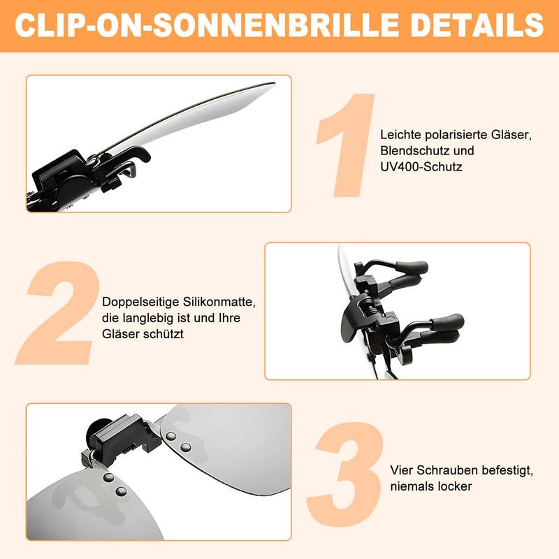 Moorstdel Polarized Flip Up Sunglasses with Clip Rimless Myopia UV400