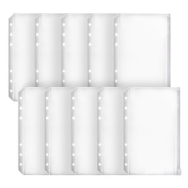 ZiSyouMa Refill, Set of 10, A6, Bible Size, 6 Holes, For Personal Notebooks, Refill, Memo Book, Translucent, Bible Size