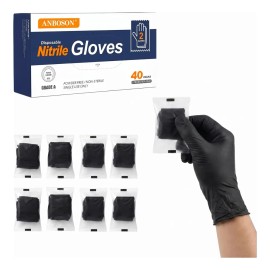 Guantes De Nitrilo Desechables Negros Anboson, 40 Pares Negro M