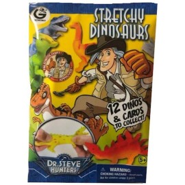 Geoworld Lot 12 Dr Steve Stretchy Toy Dinosaurs Stegosaurus Velociraptor Triceratop T-Rex