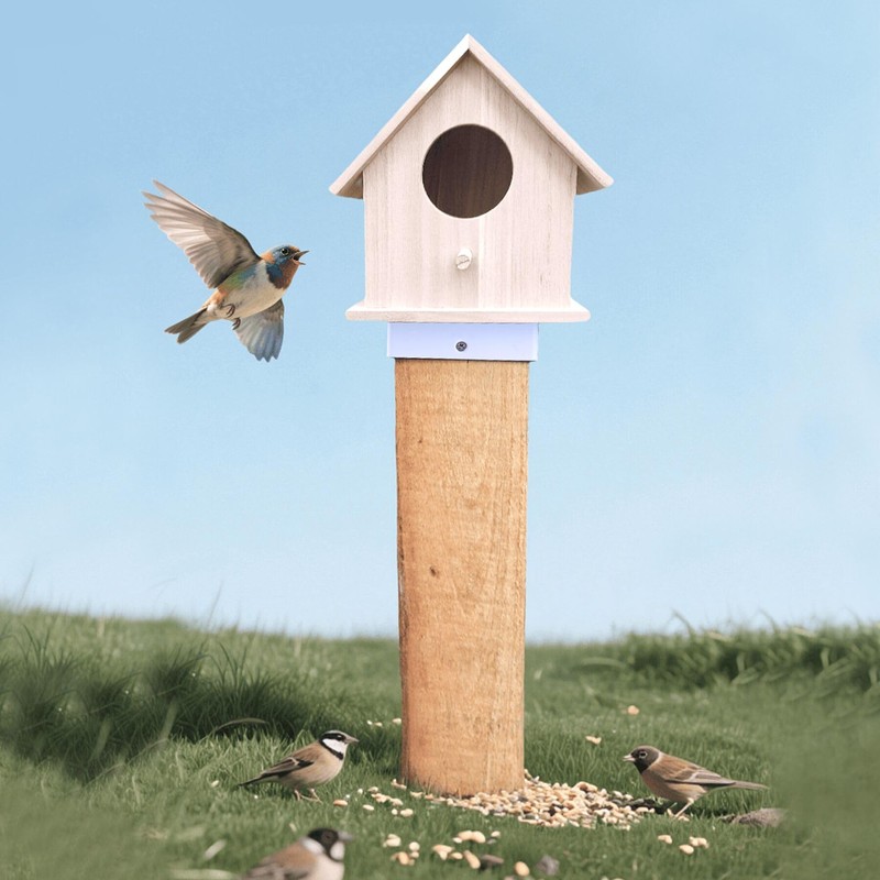 Aiwaiufu Birdhouse Mounting Bracket for 4x4 Wood Post, White, Metal