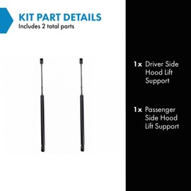 TRQ TRQ Driver & Passenger Side Hood Lift Support Shock Strut Set Compatible with 2017-2020 Ford F-250 Super Duty F-350 Super Duty