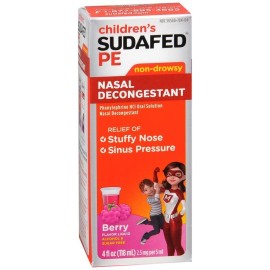 SUDAFED PE Children's Nasal Decongestant Liquid Berry 4 OZ