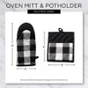 Daowwui -Check Classic Farmhouse Kitchen Set Insulation Pad Oven Mitt