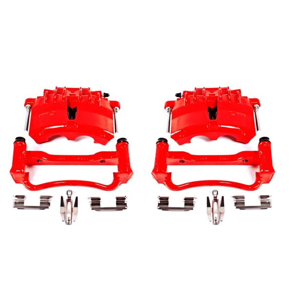 Power Stop Front S4838 Pair of High-Temp Red Powder Coated Calipers