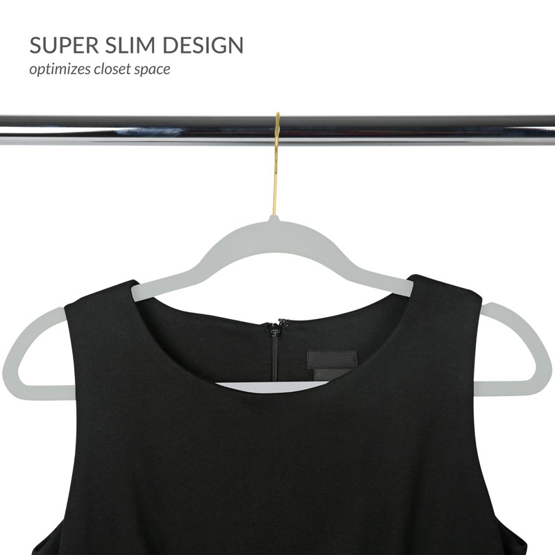 Simplify Slim Velvet Gold Hook Clothes Hangers 100 Pack |