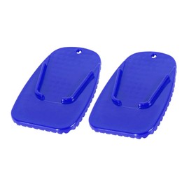 A ABSOPRO Motorcycle Kickstand Pad Side Stand Extension Pad Blue (Set of 2)