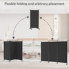 Spurgehom 3 Panel Rolling Room Divider, Folding Partition Privacy Screens,