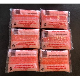 Sterling Set of 6 ORANGE Sterling Non Scratch Scrubbers Sterling's Sponges Scrub Pad Pads