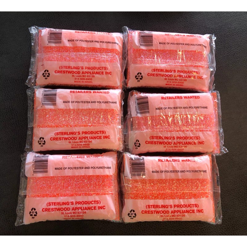 Sterling Set of 6 ORANGE Sterling Non Scratch Scrubbers Sterling's