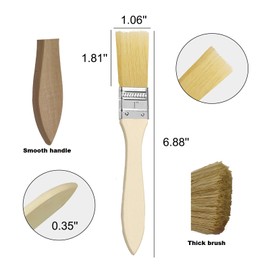 Paint Brush Set,50Pack 1 inch/2.54cm Chip Paint Brushes Flat Natural Bristle Disposable Paint Brushes Wooden Handle Paint Brush Set fo Acrylic Paint, Stains, Varnishes, Glues, Gesso and Home DIY