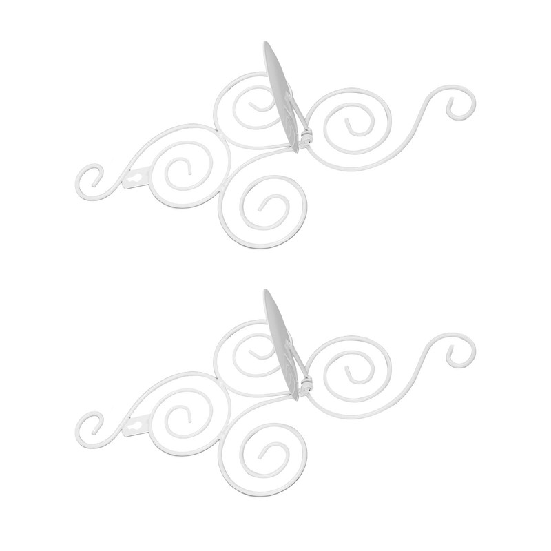 2 Sets Wall Candle Holder Foldable European Style Swirl Wrought